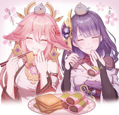 * ♡ Yae Miko (me) &amp; Ei (Jane) - GENSHIN IMPACT